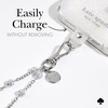 image:imagekate spade new york Phone Charm Wrist Strap  Detachable Cell Phone Lanyard  High ShineDazzle Chain Silver
