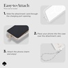 image:imagekate spade new york Phone Charm Wrist Strap  Detachable Cell Phone Lanyard  High ShineDazzle Chain Silver