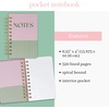 image:imagekate spade new york Pocket Notebook 625 x 4 Spiral Bound Journal with 320 Lined Pages Gold WireO Binding amp Interior Pocket Portable Field Notes Notebook Petite Stripe