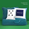 image:imagekate spade new york Scalloped Edge Euro Sham 26 x 26 Decorative Pillow Cover Single 100 Cotton Cover Machine Washable NavyBlue Spruce