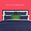 image:imagekate spade new york Scalloped Edge Euro Sham 26 x 26 Decorative Pillow Cover Single 100 Cotton Cover Machine Washable NavyNavy