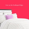image:imagekate spade new york Spade Floral Decorative Pillow 20 x 20 Throw Pillow for Bed or Sofa Textured Cotton and Polyester Blend Cover PinkScallop Edge