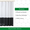 image:imagekate spade new york Squeaky Clean Color Block Shower Curtain 72 in x 72 in Made from 100 Cotton Machine Washable Black and White Shower CurtainBlack