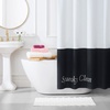 image:imagekate spade new york Squeaky Clean Color Block Shower Curtain 72 in x 72 in Made from 100 Cotton Machine Washable Black and White Shower CurtainBlack