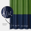 image:imagekate spade new york Squeaky Clean Color Block Shower Curtain 72 in x 72 in Made from 100 Cotton Machine Washable Black and White Shower CurtainGreen
