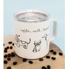 image:imagekate spade new york Stainless Steel Insulated Mug with Handle and Lid 16 Ounce Double Wall Tumbler Reusable Coffee Travel Mug for Hot and Cold Drinks Hidden GardenDog Party