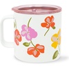 image:imagekate spade new york Stainless Steel Insulated Mug with Handle and Lid 16 Ounce Double Wall Tumbler Reusable Coffee Travel Mug for Hot and Cold Drinks Hidden GardenSpring Pansies