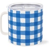 image:imagekate spade new york Stainless Steel Insulated Mug with Handle and Lid 16 Ounce Double Wall Tumbler Reusable Coffee Travel Mug for Hot and Cold Drinks Hidden GardenGingham