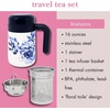 image:imagekate spade new york Travel Tea Mug16 oz Stainless Steel Thermal Mug with Tea Infuser Floral ToileFloral Toile
