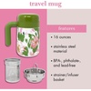 image:imagekate spade new york Travel Tea Mug16 oz Stainless Steel Thermal Mug with Tea Infuser Floral ToileHidden Garden