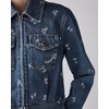 image:imagekate spade new york Womens Vibrant Buds Embroidered Denim JacketMarine Blue Wash