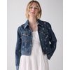 image:imagekate spade new york Womens Vibrant Buds Embroidered Denim JacketMarine Blue Wash