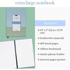 image:imagekate spade new york XL Notebook with Phone Holder 10 x 7 Lined Journal with Leatherette Cover 168 Pages Gilded Edges Ribbon Bookmark Elastic Closure amp Interior Pocket Petite Stripe