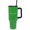 image:imagekate spade new york 40 Ounce Tumbler with Handle and Straw Cupholder Friendly Double Wall Stainless Steel Insulated Cup GreenGreen