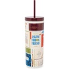 image:imagekate spade new york Acrylic Tumbler with Lid and Straw 24 oz Tumbler Slim Double Wall Tumbler Book ClubBook Club