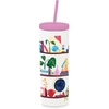 image:imagekate spade new york Acrylic Tumbler with Lid and Straw 24 oz Tumbler Slim Double Wall Tumbler Book ClubCharmed Library