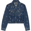 image:imagekate spade new york Womens Vibrant Buds Embroidered Denim JacketMarine Blue Wash