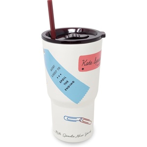 image:imagekate spade new york 20 Ounce Insulated Tumbler for Cold and Hot Drinks with Reusable Straw Stainless Steel Travel Cup with Slide Top Lid Book Club