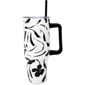 image:imagekate spade new york 40 Ounce Tumbler with Handle and Straw Cupholder Friendly Double Wall Stainless Steel Insulated Cup GreenPainters Garden