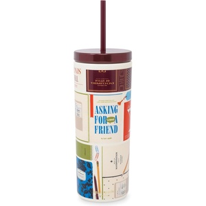 image:imagekate spade new york Acrylic Tumbler with Lid and Straw 24 oz Tumbler Slim Double Wall Tumbler Book ClubBook Club