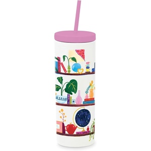 image:imagekate spade new york Acrylic Tumbler with Lid and Straw 24 oz Tumbler Slim Double Wall Tumbler Book ClubCharmed Library