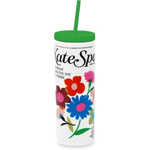 image:imagekate spade new york Acrylic Tumbler with Lid and Straw 24 oz Tumbler Slim Double Wall Tumbler Book ClubMagazine