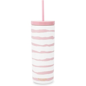 image:imagekate spade new york Acrylic Tumbler with Lid and Straw 24 oz Tumbler Slim Double Wall Tumbler Spade SmileyGoddess Stripe