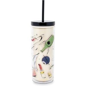 image:imagekate spade new york Acrylic Tumbler with Lid and Straw 24 oz Tumbler Slim Double Wall Tumbler Spade SmileyNew York Dream