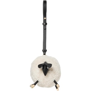image:imagekate spade new york Charmed Smooth Leather On A Roll Taxi Leather Bag CharmMeringue Faux Fur Sheep