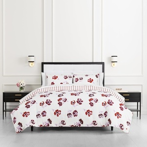 image:imagekate spade new york Curious Garden 3Piece FullQueen Comforter Set 100 Cotton Reversible Cover All Season Warmth Bedding Machine Washable Pink MulticolorFall Poppies