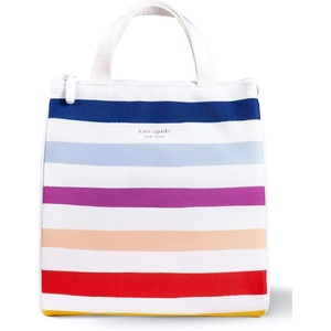 image:imagekate spade new york Cute Lunch Bag for Women Large Capacity Lunch Tote Adult Lunch Box with Silver Thermal Insulated Interior Lining and Storage Pocket Book ClubCandy Stripe