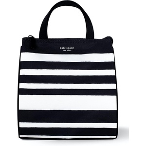 image:imagekate spade new york Cute Lunch Bag for Women Large Capacity Lunch Tote Adult Lunch Box with Silver Thermal Insulated Interior Lining and Storage Pocket Book ClubSarah Stripe