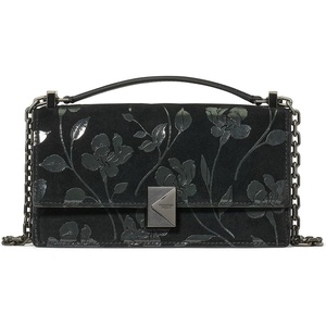 image:imagekate spade new york Deco Quilted Leather Mini Flap Chain CrossbodyBlack Suede