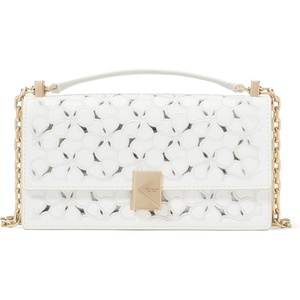 image:imagekate spade new york Deco Quilted Leather Mini Flap Chain CrossbodyEyelet True White