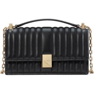 image:imagekate spade new york Deco Quilted Leather Mini Flap Chain CrossbodyQuilted Black