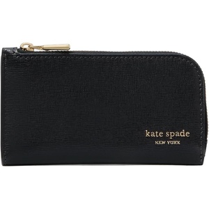 image:imagekate spade new york Devin I Love You Script Embossed Leather Small Slim Bifold WalletBlack With Novel Zip Pull