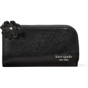 image:imagekate spade new york Devin I Love You Script Embossed Leather Small Slim Bifold WalletCinder Grey