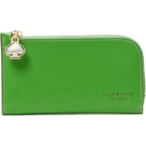 image:imagekate spade new york Devin I Love You Script Embossed Leather Small Slim Bifold WalletKs Green Spade