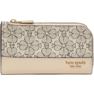image:imagekate spade new york Devin I Love You Script Embossed Leather Small Slim Bifold WalletNeutral Multi Spade Flower