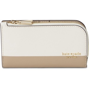 image:imagekate spade new york Devin I Love You Script Embossed Leather Small Slim Bifold WalletTimeless Taupe Multi