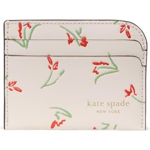 image:imagekate spade new york Devin Wavy Leather Card HolderCream Multi Vibrant Buds
