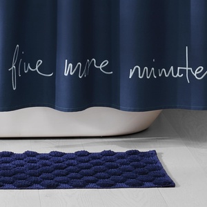 image:imagekate spade new york Dotted Woven Bath Rug 17 in x 24 in Absorbent Bath Mat Slip Resistant Made from 100 Cotton Machine Washable French NavyFrench Navy