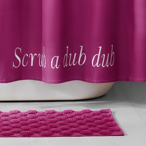 image:imagekate spade new york Dotted Woven Bath Rug 17 in x 24 in Absorbent Bath Mat Slip Resistant Made from 100 Cotton Machine Washable French NavyFuschia Red