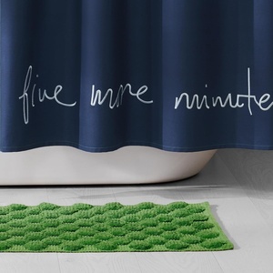 image:imagekate spade new york Dotted Woven Bath Rug 17 in x 24 in Absorbent Bath Mat Slip Resistant Made from 100 Cotton Machine Washable French NavyGreen