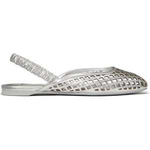 image:imagekate spade new york Eloise Strawberry Smooth Leather Ankle Wrap Mule FlatSilver Metallic