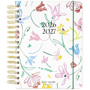 image:imagekate spade new york Large Planner 85 x 725 Spiral Bound Agenda with Monthly amp Weekly Layouts Goal Tracker Vacation Planner Stickers Tabs Elastic Closure amp Pocket August 2026December 2027 Joyful GardenJoyful Garden