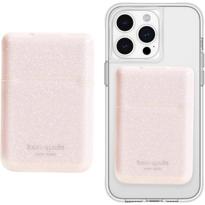 image:imagekate spade new york Morgan Magnetic Phone WalletCard Holder  Compatible with MagSafe Phones and Cases  Chalk PinkFlip  That Sparkle Pink
