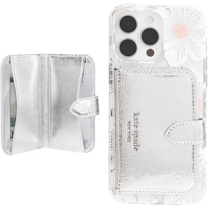 image:imagekate spade new york Morgan Magnetic Phone WalletCard Holder  Compatible with MagSafe Phones and Cases  Chalk PinkMorgan  Metallic Silver
