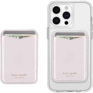 image:imagekate spade new york Morgan Magnetic Phone WalletCard Holder  Compatible with MagSafe Phones and Cases  Chalk PinkPale Dogwood