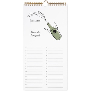image:imagekate spade new york Perpetual Birthday amp Anniversary Calendar 16 x 8 Undated 12Month Wall Calendar with Gold Metal Spiral amp Hanger Reusable Reminder Planner New York Dreams
